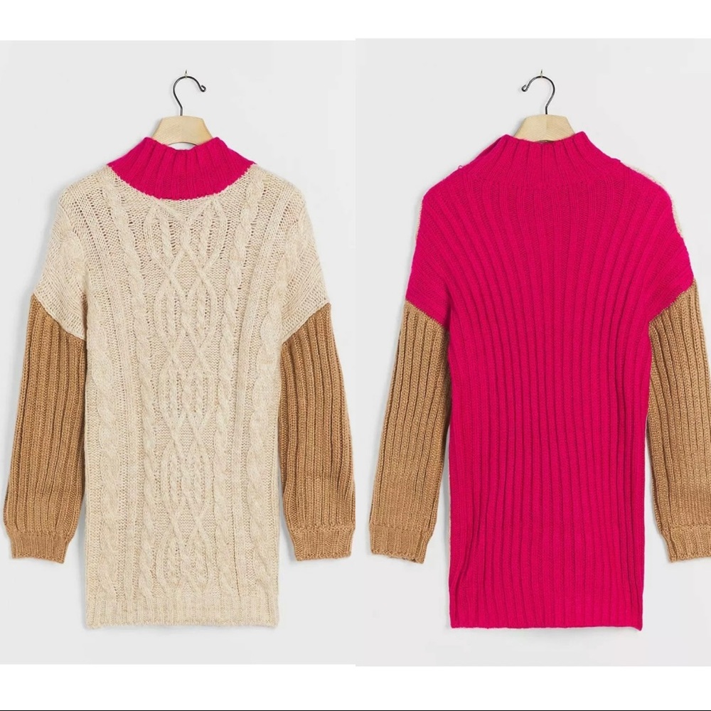 Anthropologie Moon River color lock tunic sweater S